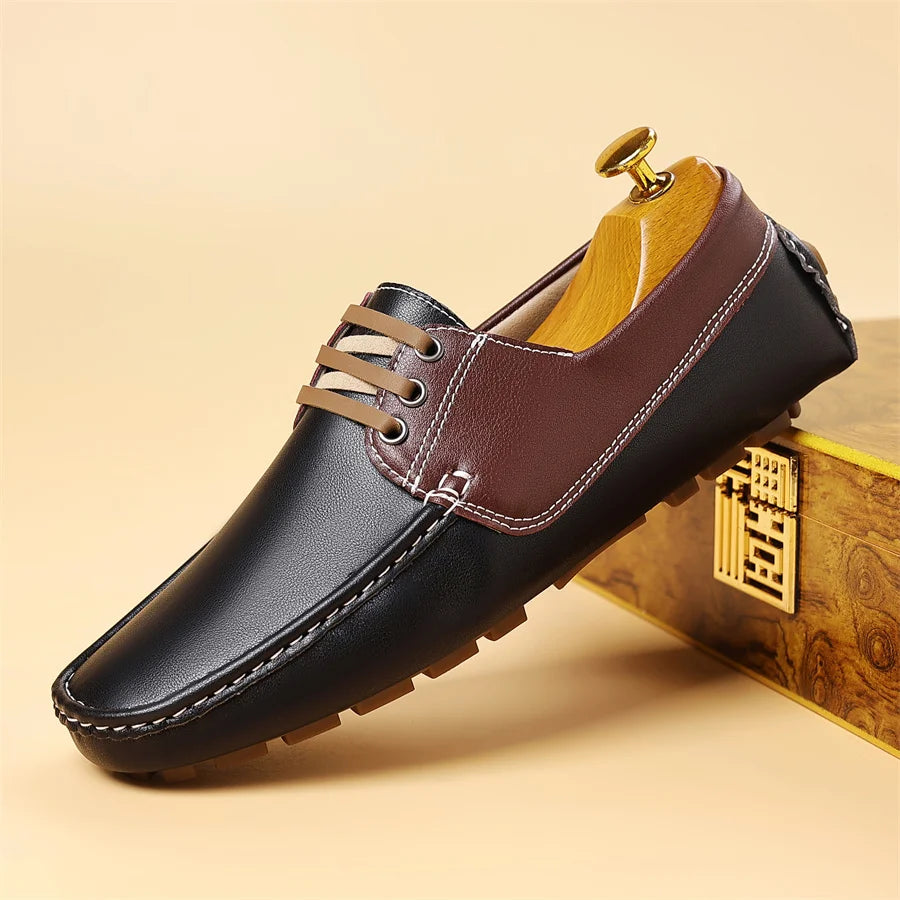 Men's Two-Tone PU Leather Casual Loafers
