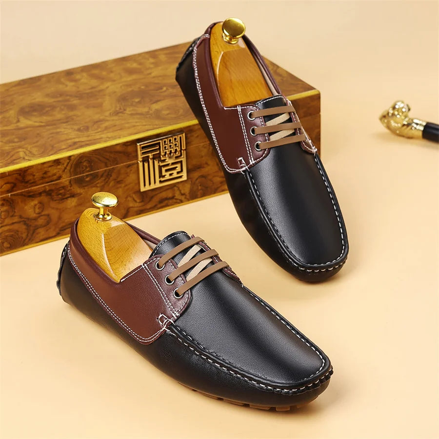 Men's Two-Tone PU Leather Casual Loafers