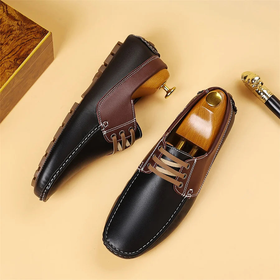 Men's Two-Tone PU Leather Casual Loafers
