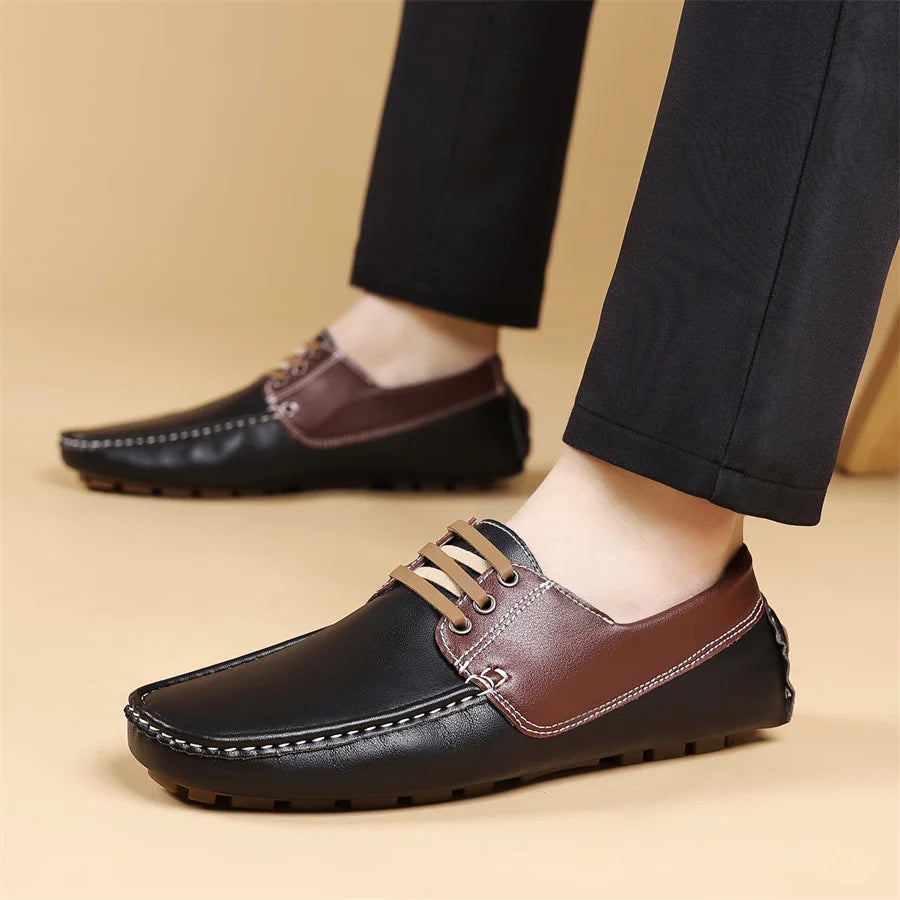 Men's Two-Tone PU Leather Casual Loafers